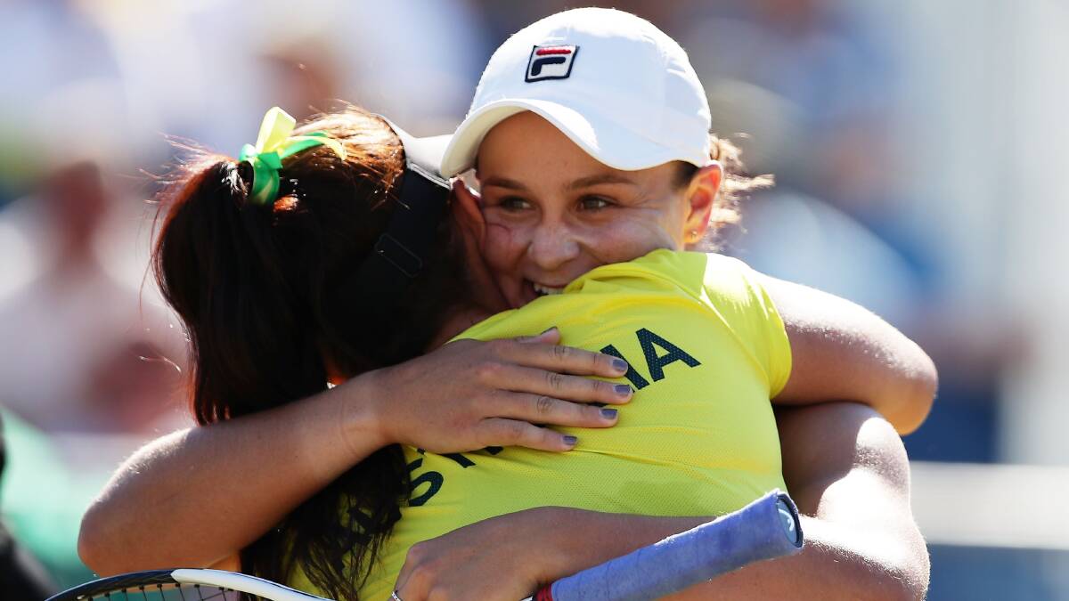 Ash Barty wishes she could have gone out the same way her best friend, and former doubles partner, Casey Dellacqua did but in a home Billie Jean King Cup fixture. Picture: Getty
