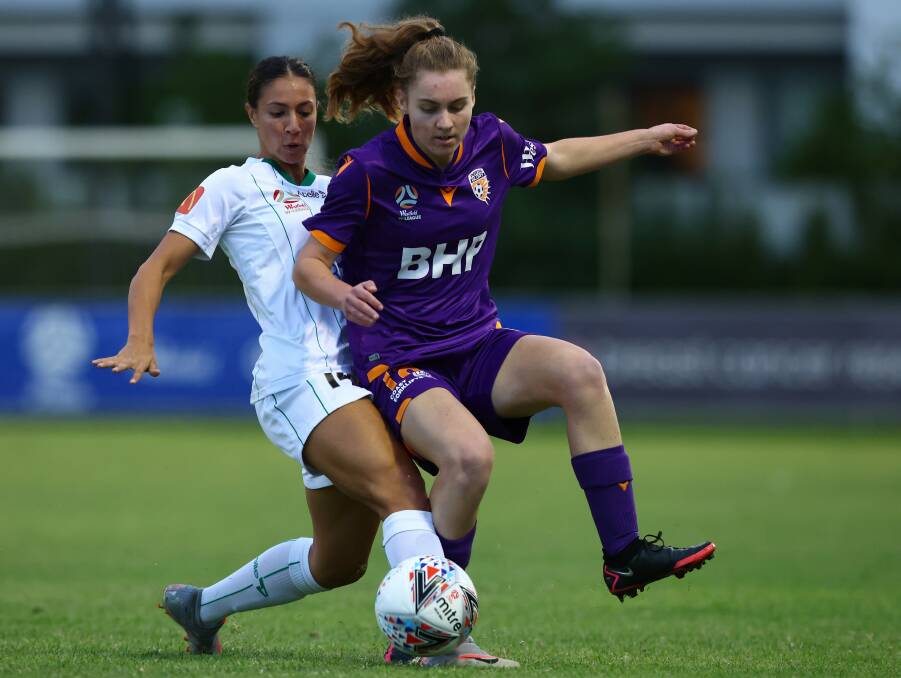 Tiana Jaber playing for the Newcastle Jets in the W-League this season. Picture: Getty Images