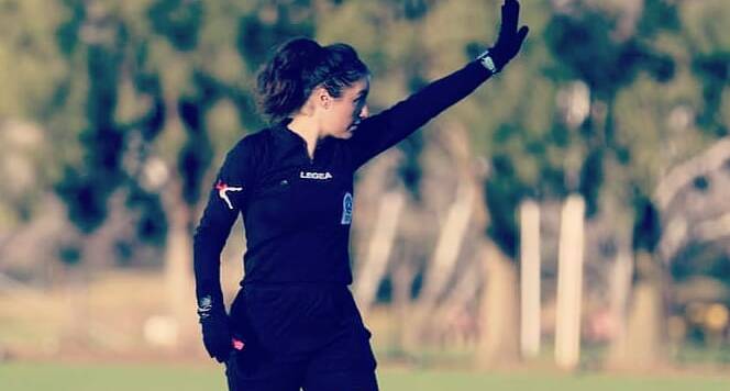 Canberra referee Delfina Dimoski is hoping a cultural shift in ACT soccer will stop referees from leaving the game. Picture: Soccer Snaps by Sal