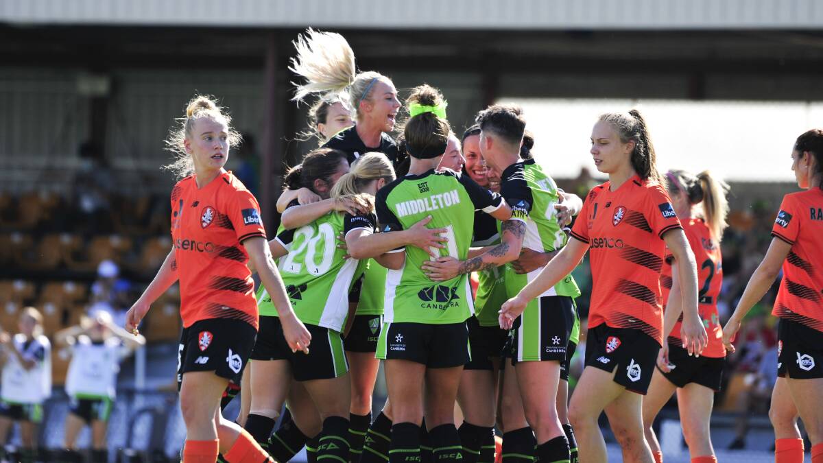 Canberra United will take on Brisbane Roar for their last game of the 2021-22 ALW season on Thursday. Picture: Dion Georgopoulos