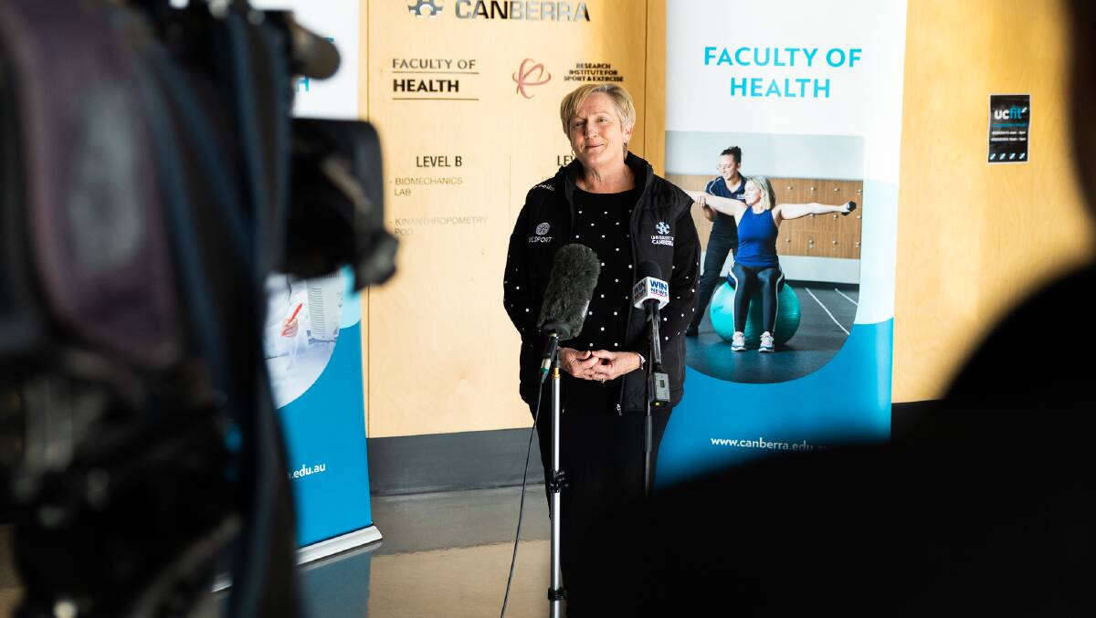University of Canberra health faculty executive dean Michelle Lincoln at the announcement on Tuesday. Picture: Tyler Cherry