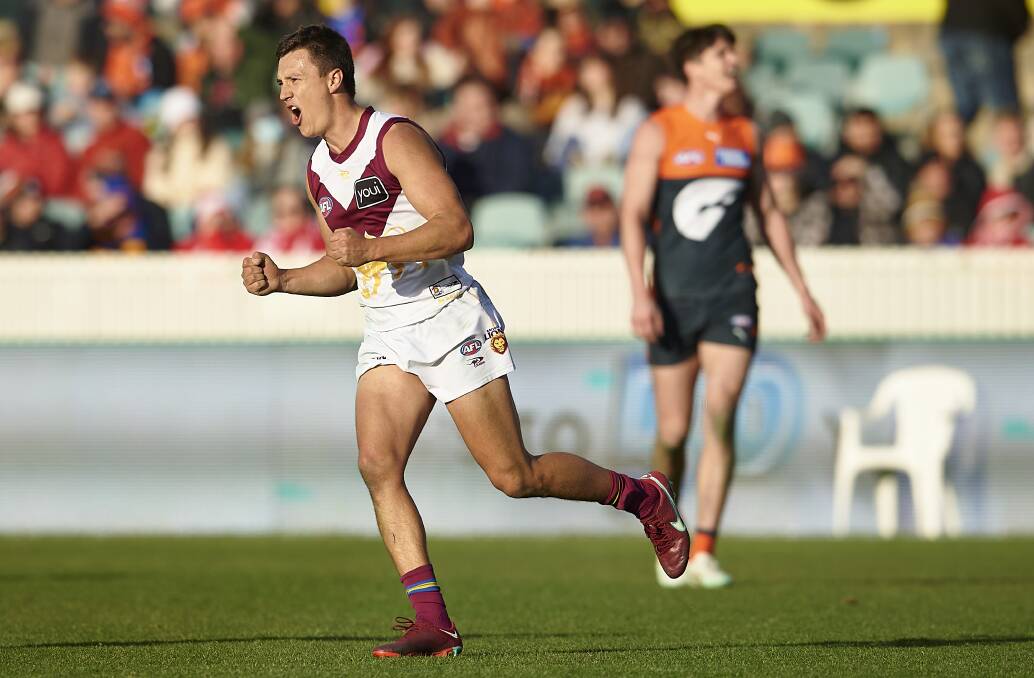 Brisbane Lions midfielder Hugh McCluggage kicked four goals to help his side to a 40-point win over GWS. Picture: Getty Images