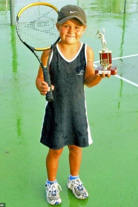 The iconic photo of a young Ash Barty went viral again after she won the Australian Open. Picture: Instagram