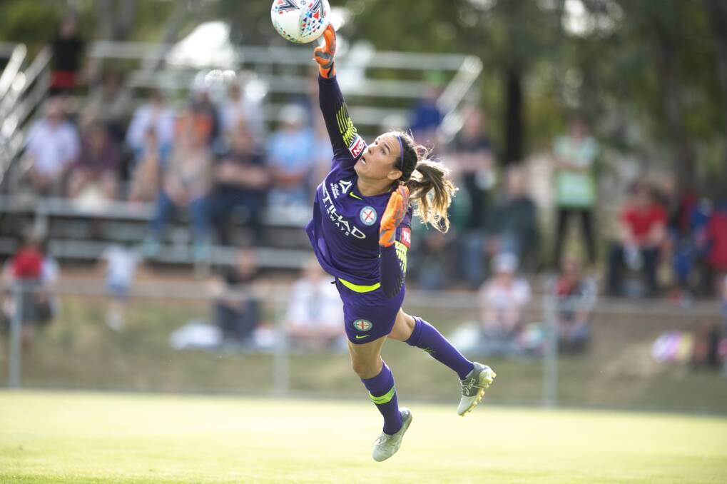 Matildas goalkeeper Lydia Williams is looking forward to returning to the capital to play for Australia in front of her family for the first time since 2009. Picture: Sitthixay Ditthavong