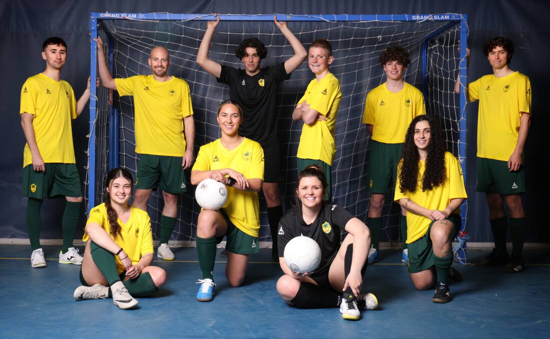 Ten of the 11 Canberra players who represented Australia in the International Futsal Alliance World Championships in Spain. Picture by James Croucher