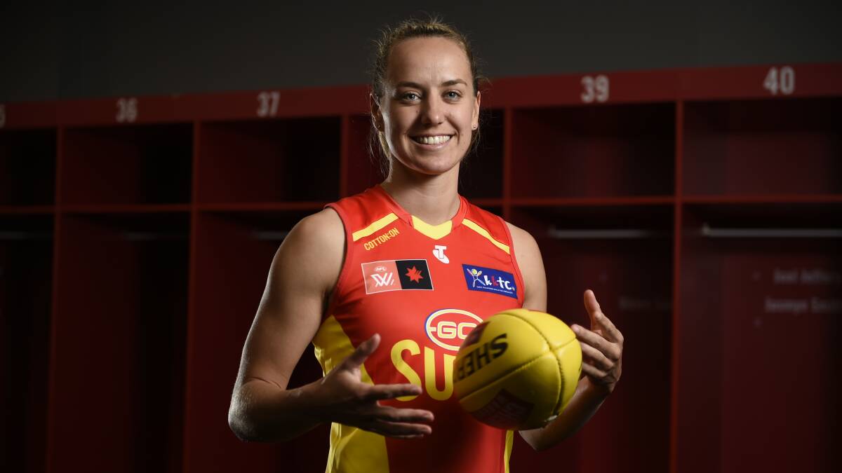 Canberra's Georgia Clayden is set to make her AFLW debut this weekend. Picture GC Suns