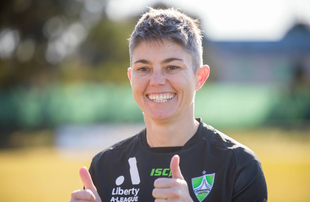 Michelle Heyman has signed with Canberra United on a new two-year deal. Picture: Sitthixay Ditthavong
