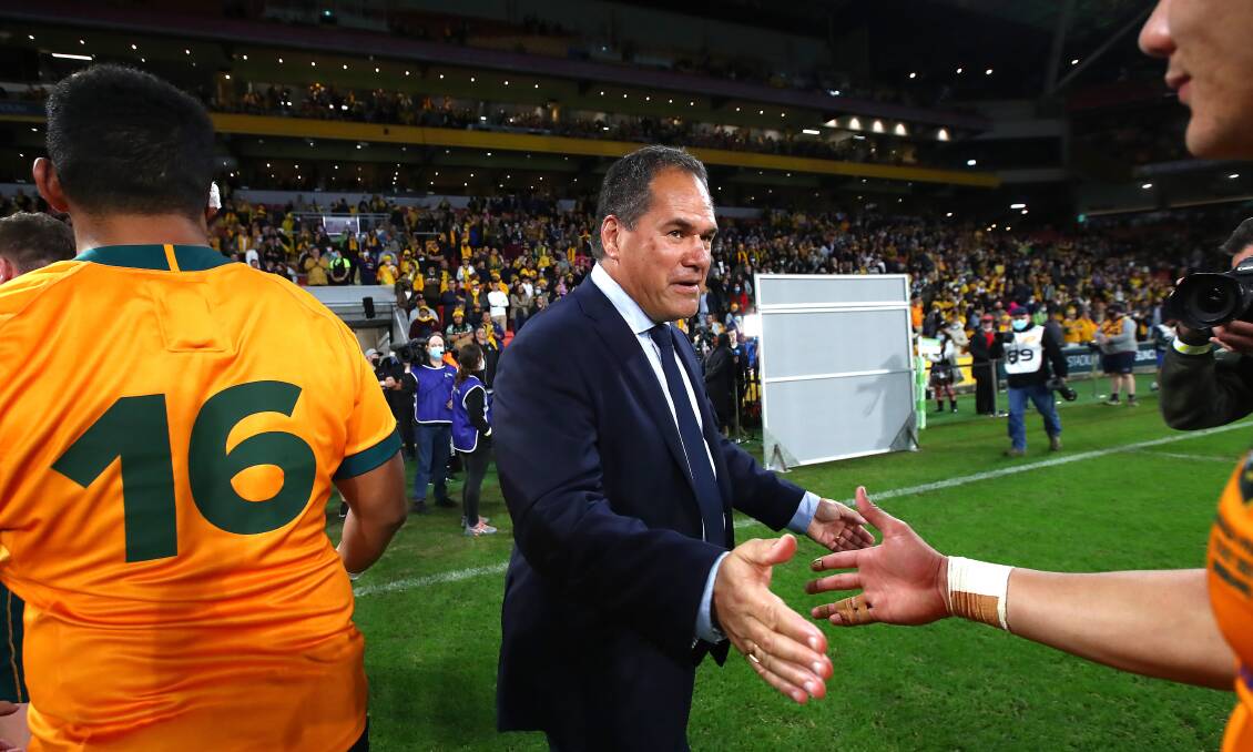 Wallabies coach Dave Rennie has ruled out all three Bledisloe Cup Tests being played in New Zealand. Picture: Getty Images