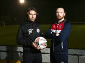 Canberra Croatia's Jason Ugrinic and O'Connor Knights' Jack Miller are ready for the first derby between the teams in the NPLM in 13 years. Picture: Keegan Carroll