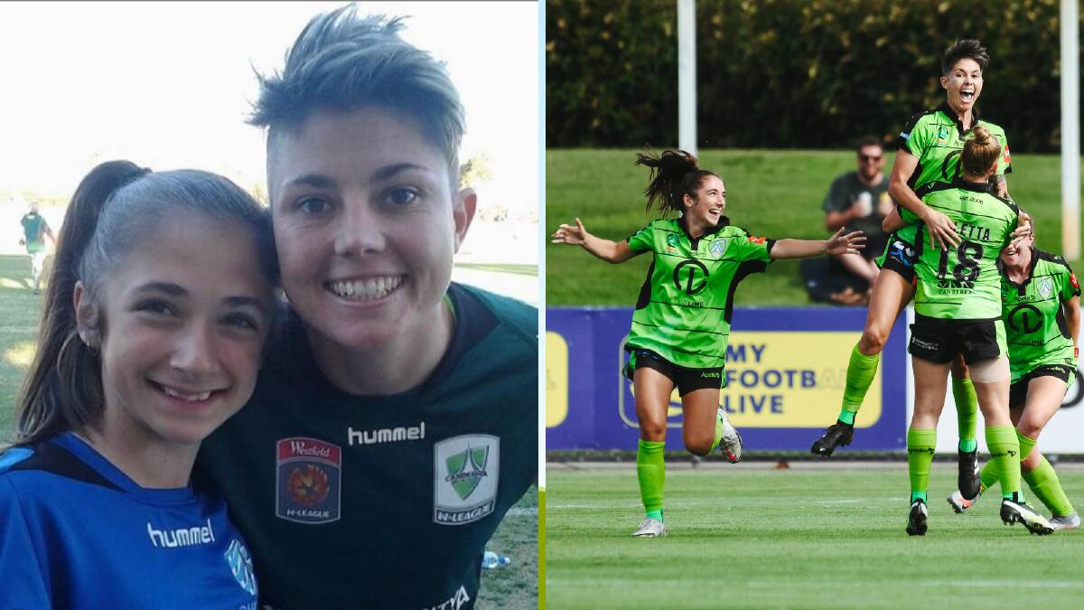Emma Ilijoski grew up idolising Canberra United players before she herself became one. Pictures: Canberra United/Dion Georgopoulos