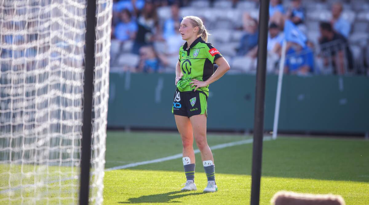 Nicki Flannery in April during the W-League semi-final against Sydney FC. Picture: Sitthixay Ditthavong