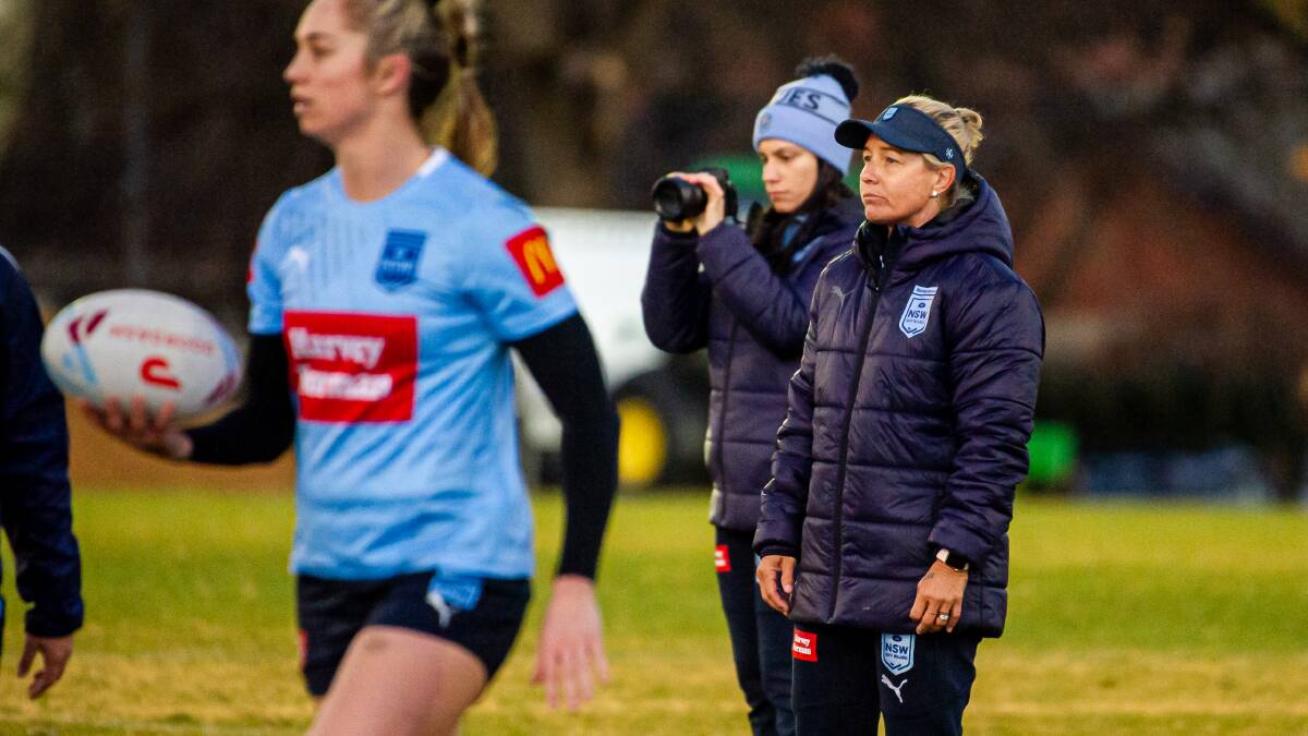 NSW Sky Blues coach Kylie Hilder and Queensland Maroons captain Ali Brigginshaw remained tight-lipped on the IRL's ban. Picture: Elesa Kurtz