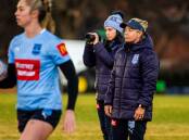 NSW Sky Blues coach Kylie Hilder and Queensland Maroons captain Ali Brigginshaw remained tight-lipped on the IRL's ban. Picture: Elesa Kurtz