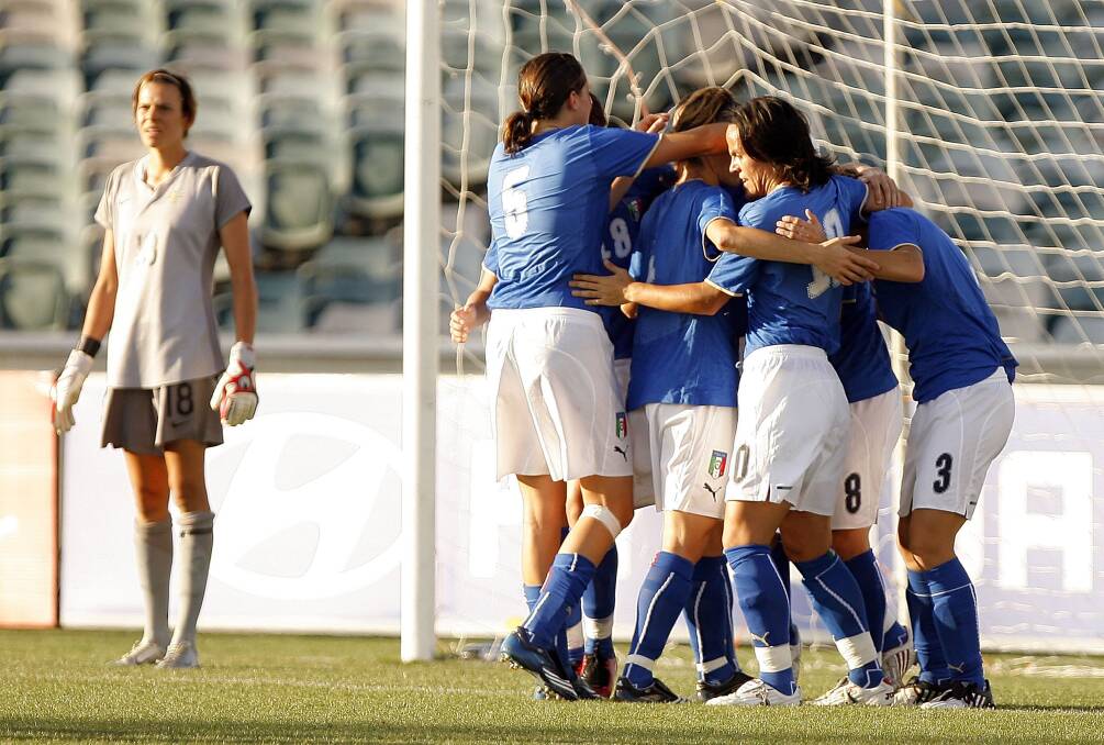 Lydia Williams at Canberra Stadium in the Matildas 5-1 loss to Italy back in 2009. Picture: Getty