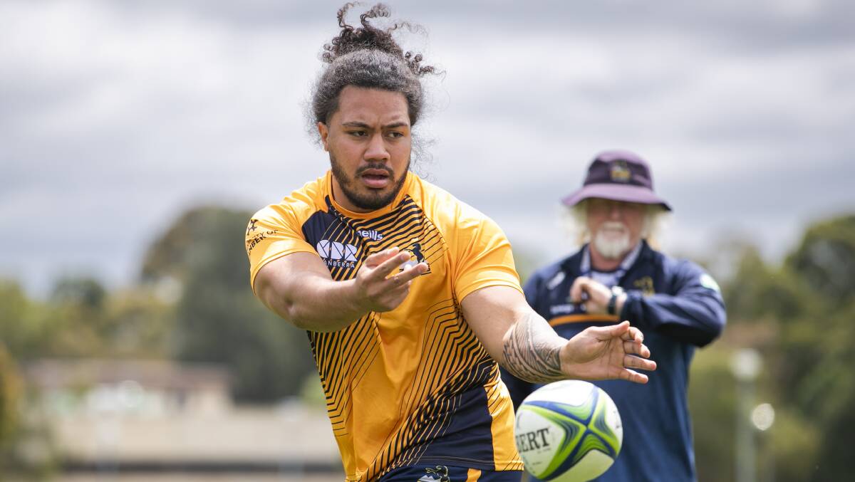 ACT Brumbies prop Fred Kaihea has re-signed for two more years in the capital, as he looks to make more of an impact in 2023. Picture: Keegan Carroll