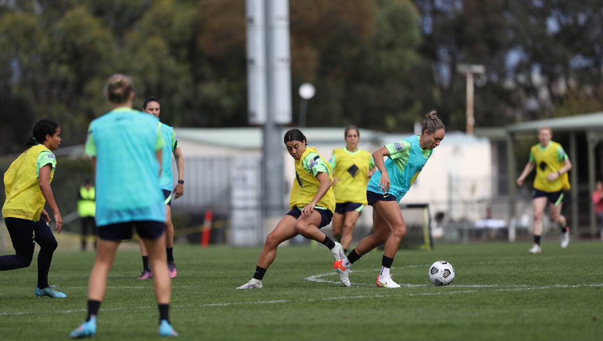The Matildas during their open day training session at Viking Park. Picture: Football Australia