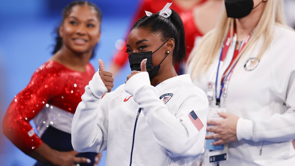 Simone Biles is one athlete helping to destigmatise mental health by putting it before all else. Picture: Getty Images