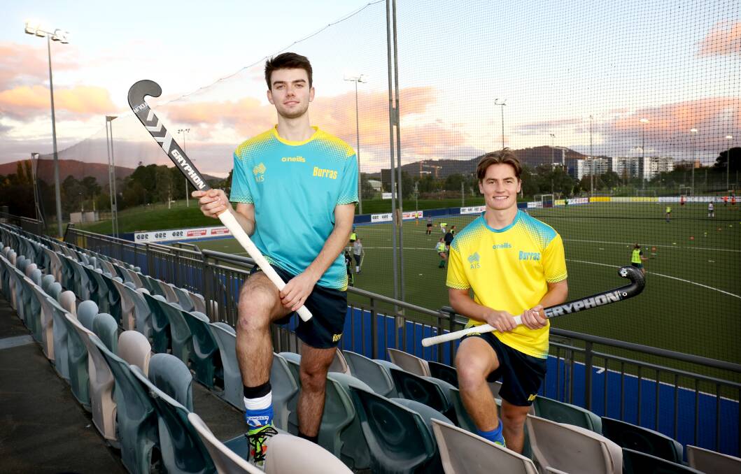 The two Western District hockey players will have to survive one more selection process to learn if they will be with the Burras heading to Malaysia later this year. Picture: James Coucher