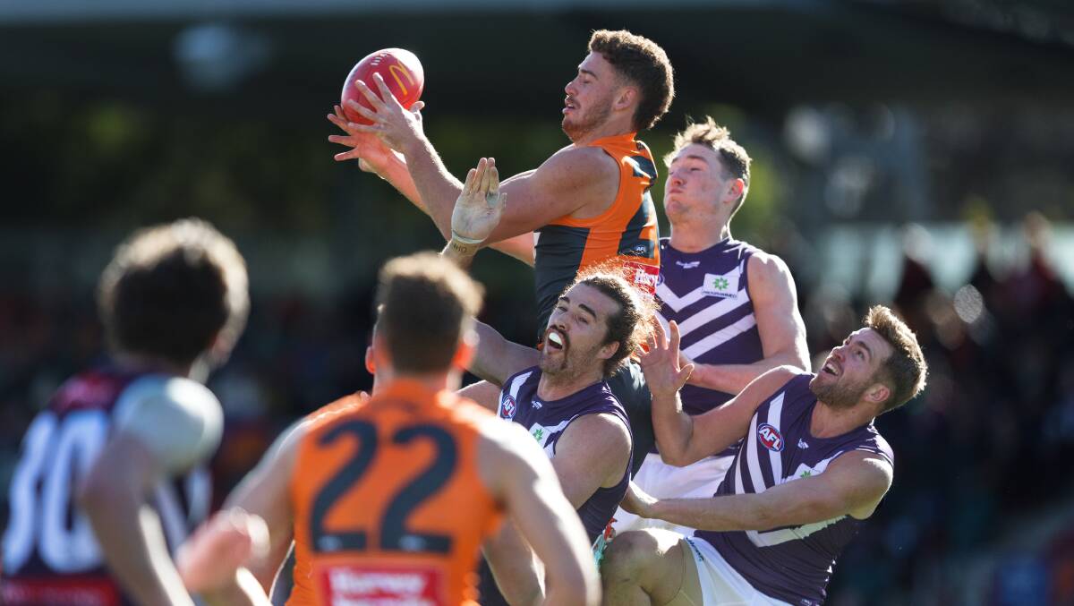 GWS Giants' Jake Riccardi during the side's last match of 2022. Picture: Sitthixay Ditthavong