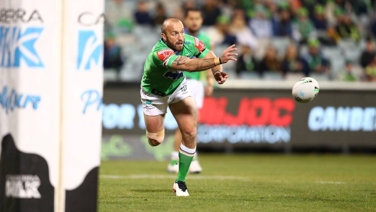 Hooker Josh Hodgson says if the Canberra Raiders go back to basics they can secure their spot in finals footy. Picture: Keegan Carroll