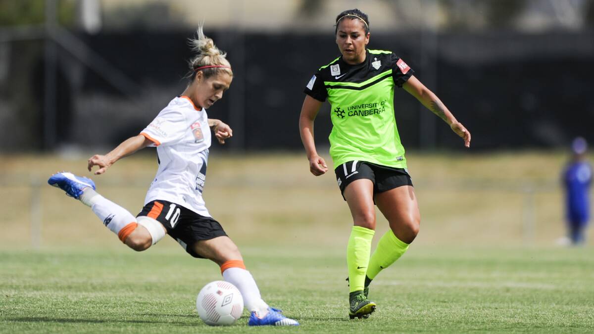 About 75 per cent of Katrina Gorry's wage this A-League Women's season will go towards babysitting and travel costs. Picture: Rohan Thomson
