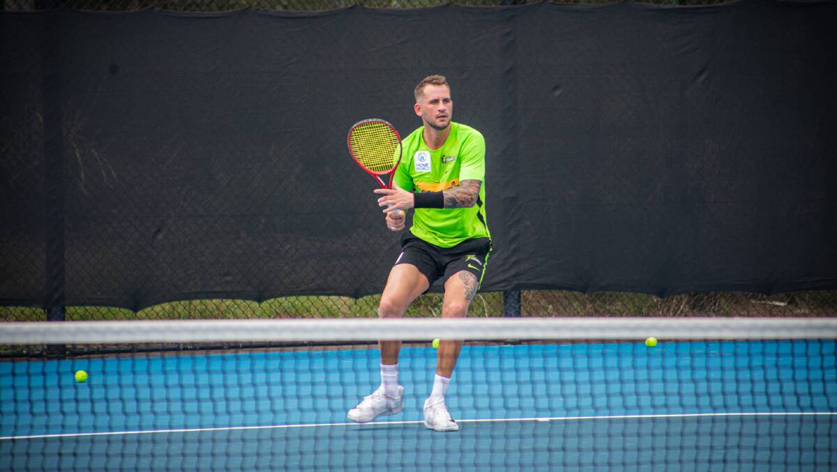 Sydney Thunder batsman Alex Hales (pictured) and all-rounder Chris Green switched bats for racquets to pay homage to their tennis roots recently. 