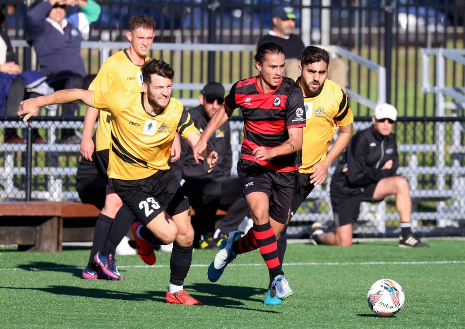 West Canberra Wanderers earn their first point of the NPLM season. Picture: James Croucher