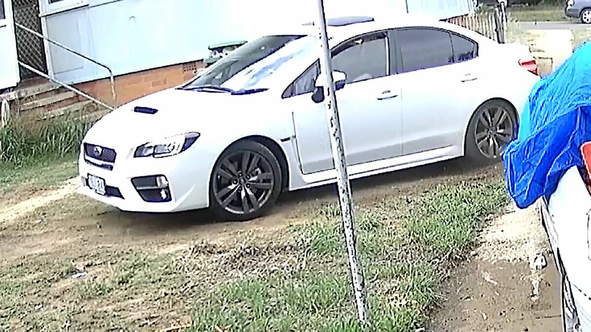 One of the stolen cars is driven into the backyard of the Crestwood home. Picture: Supplied