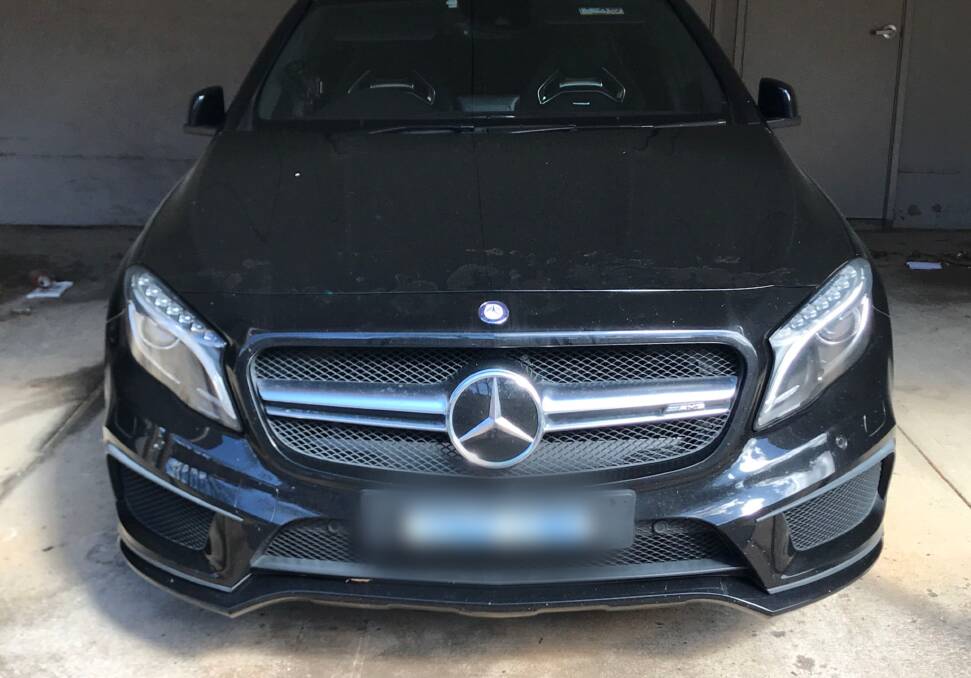 A Mercedes-Benz GLA45, which police seized during a raid on Hayley Wood's Belconnen home. Picture: ACT Policing