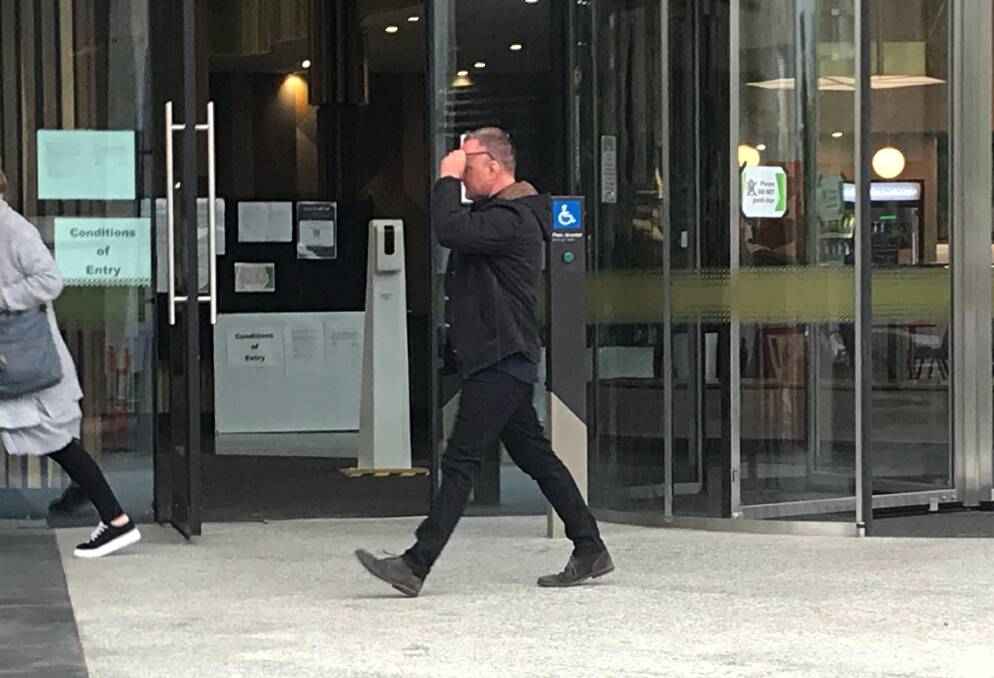 Lee Armstrong leaving the ACT courts on Monday. Picture: Cassandra Morgan 