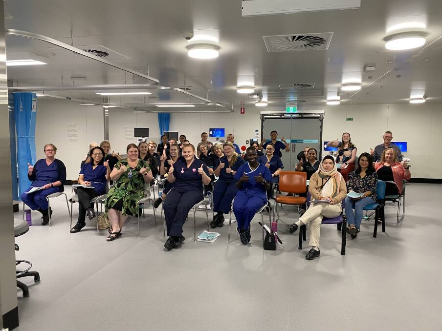 Staff during a training day at the Garran Surge Centre last week, ahead of the start of the territory's COVID-19 vaccine rollout. Picture: Canberra Health Services
