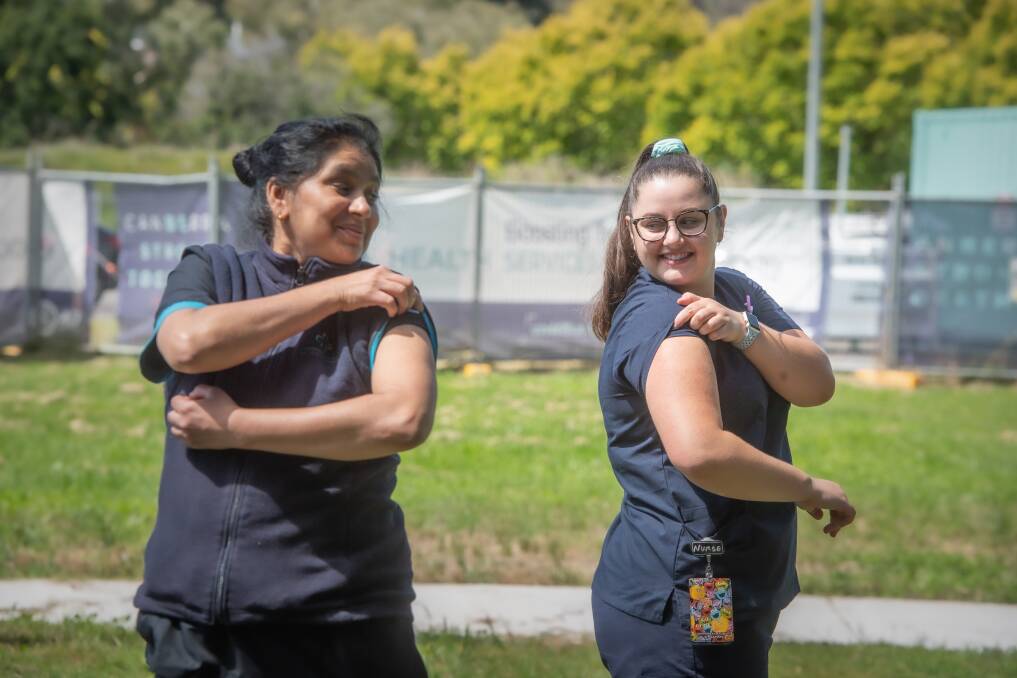 Registered nurses Vimala Joseph (left) and Nikoletta Karagiannidis, who are happy they will be among the ACT's first to receive the COVID-19 vaccine. Picture: Karleen Minney