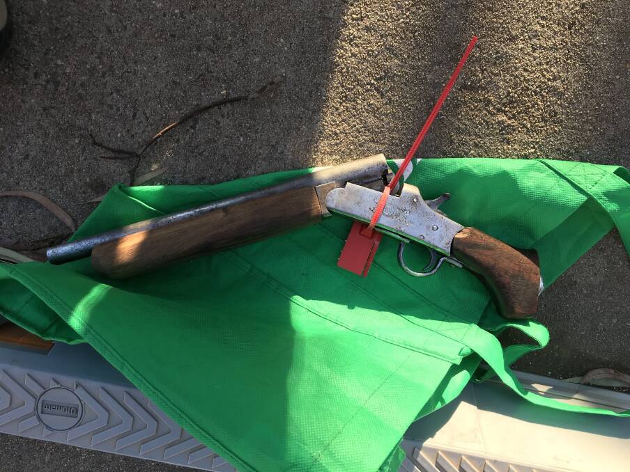 The modified shotgun police found inside a stolen car Shane Laws was driving in October 2019. Picture: ACT Policing