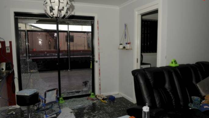 The aftermath of the bikie firefight and firebombing in Calwell. Picture: Supplied