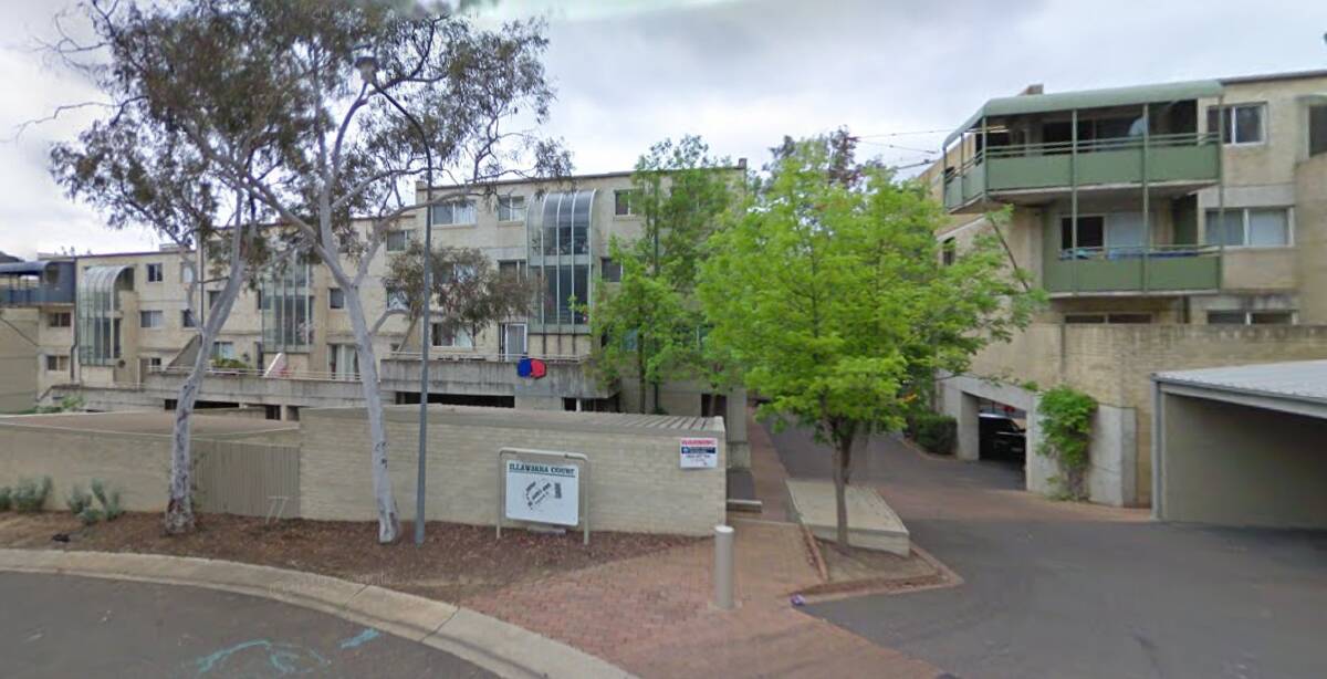 Illawarra Court in Belconnen, where it's alleged an altercation over money led to Kobi Guarini stabbing his neighbour. Picture: Google Maps