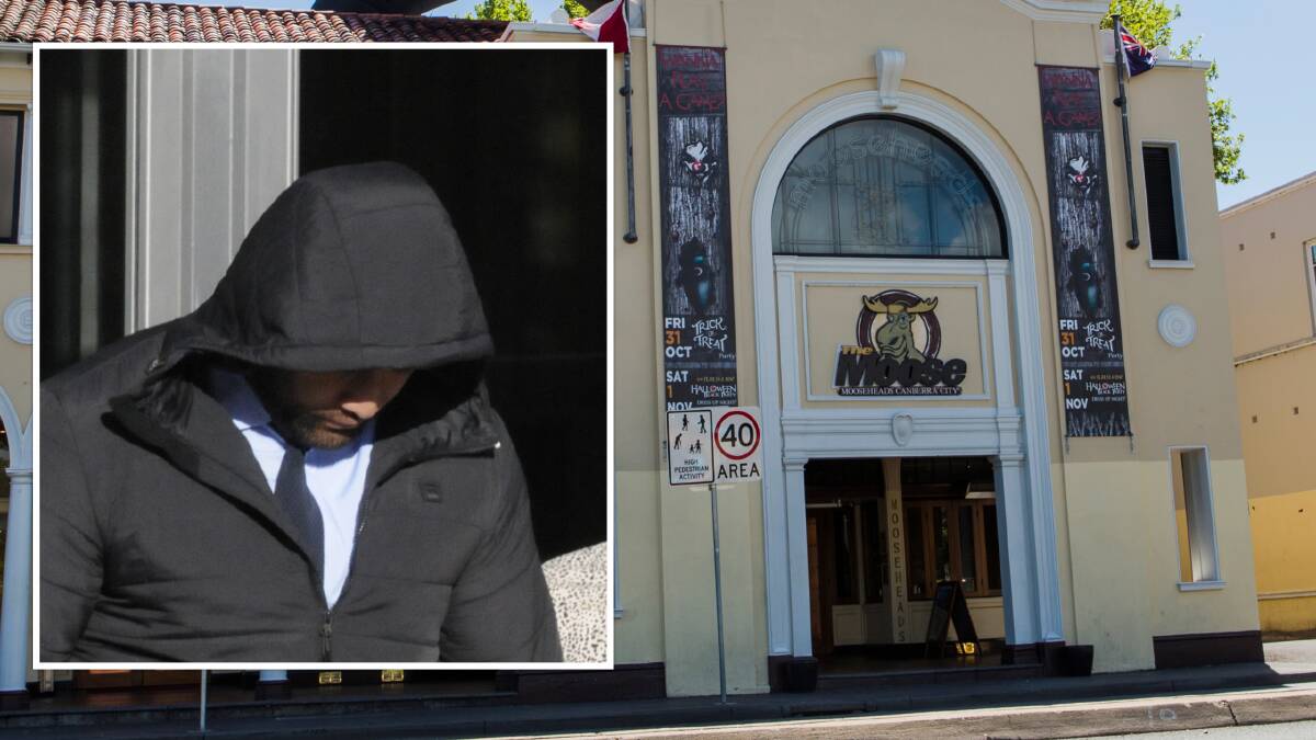 A woman says she met her rapists - including Simon Vunilagi, inset - on a night out at Mooseheads in Canberra city. Pictures: Jamila Toderas, Cassandra Morgan (inset)