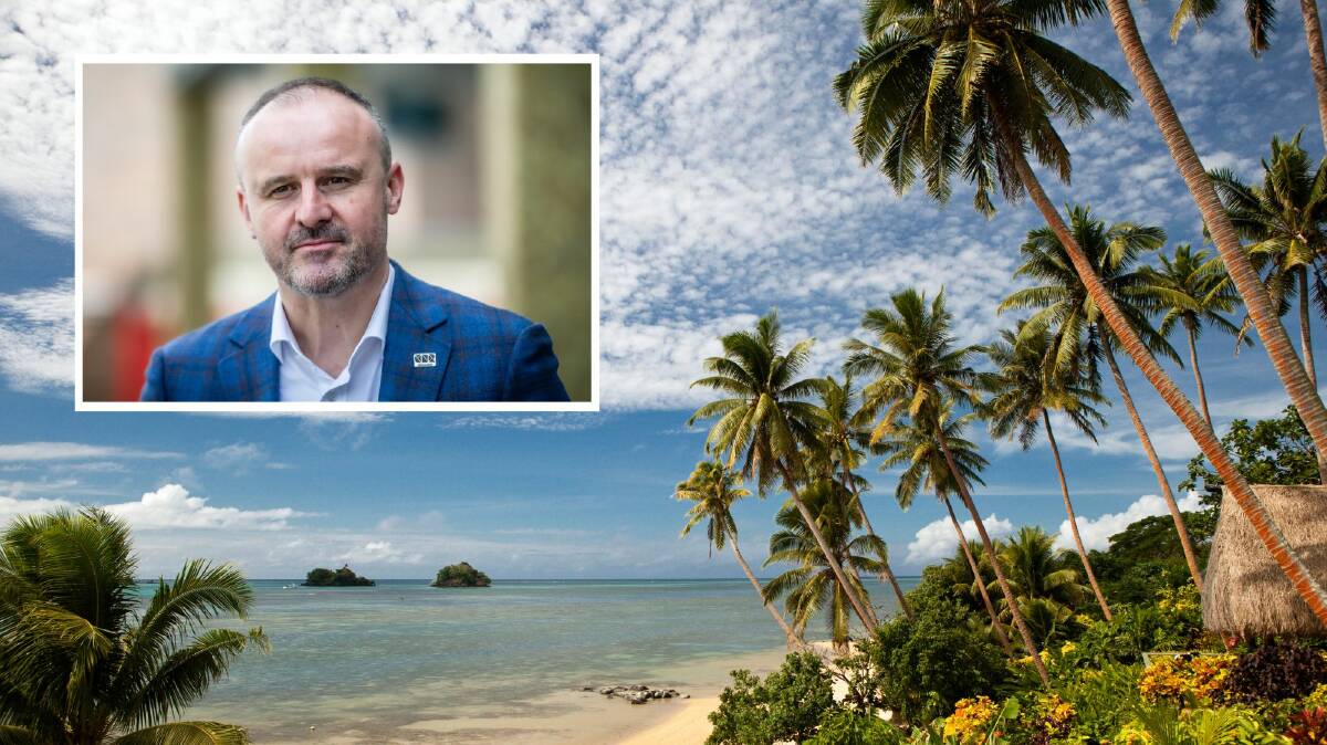 Chief Minister Andrew Barr travelled to Fiji and New Zealand to lobby for direct flights. Pictures Getty Images, Karleen Minney 