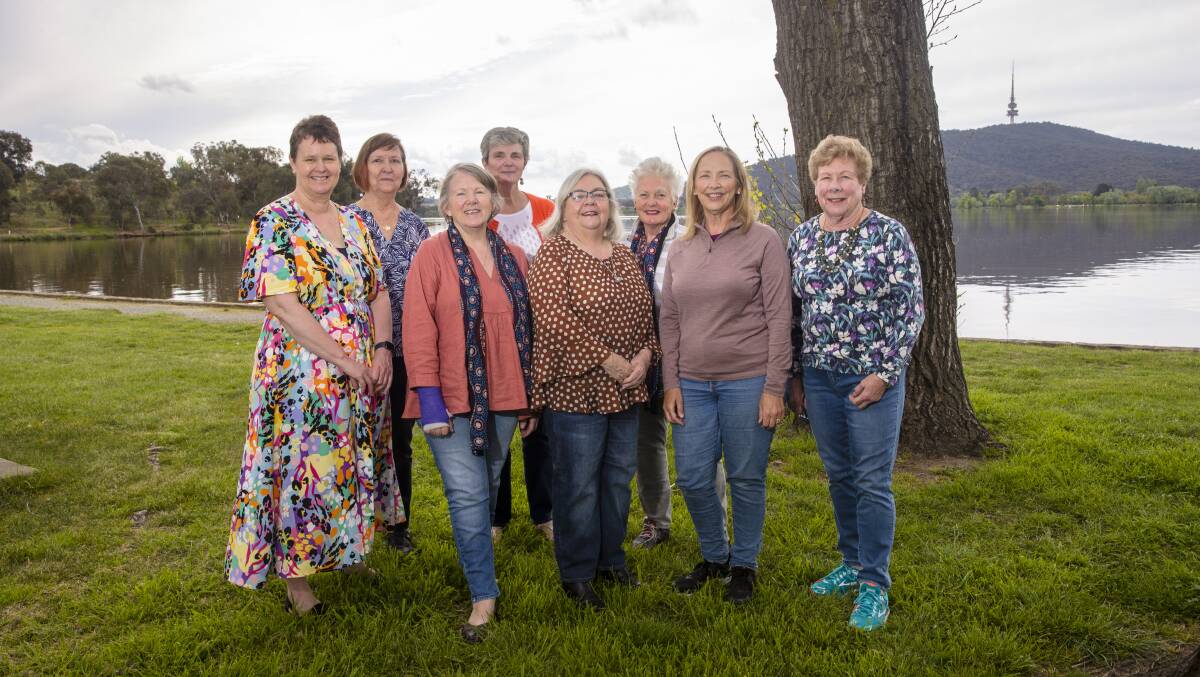 Canberra midwives Suzie Brook, Anne-Maree Maher, Virginia Proust, Alison Chandra, Chris Fowler, Cathy Rumble, Gill Kruzins and Carmel Smith have planned a dinner for the 30th anniversary of the Canberra Hospital Birth Centre. Picture by Keegan Carroll