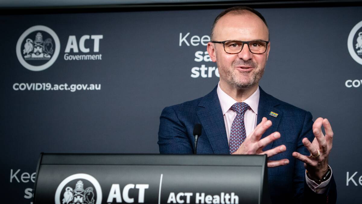 ACT Chief Minister Andrew Barr may announce minor changes ot restrictions. Picture: Elesa Kurtz 