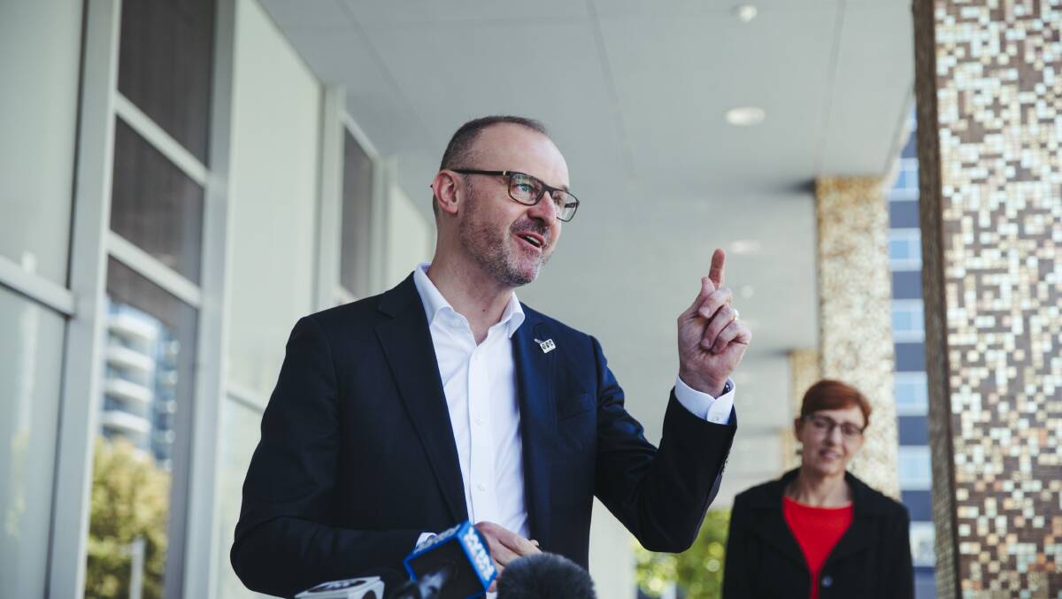 Chief Minister Andrew Barr announced changes to Canberra's COVID-19 settings on Friday. Picture: Dion Georgopoulos 
