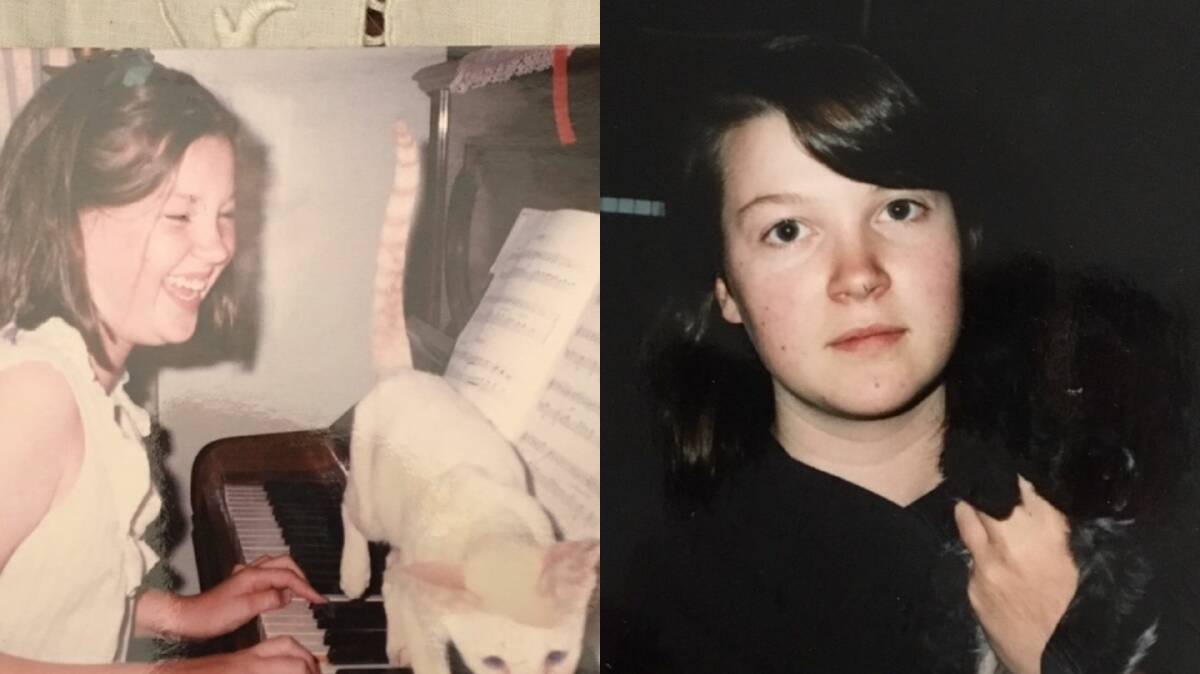 Georgie Burg in 1987, left, before she was sexually abused by an Anglican priest and in 1990, right, following the abuse. Picture supplied 