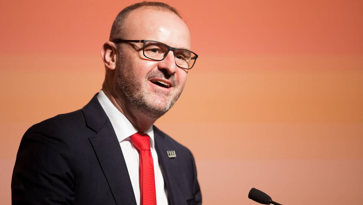 Chief Minister Andrew Barr, pictured at the ACT Labor conference in August, will give his annual state of the territory address on Wednesday. Picture by Sitthixay Ditthavong