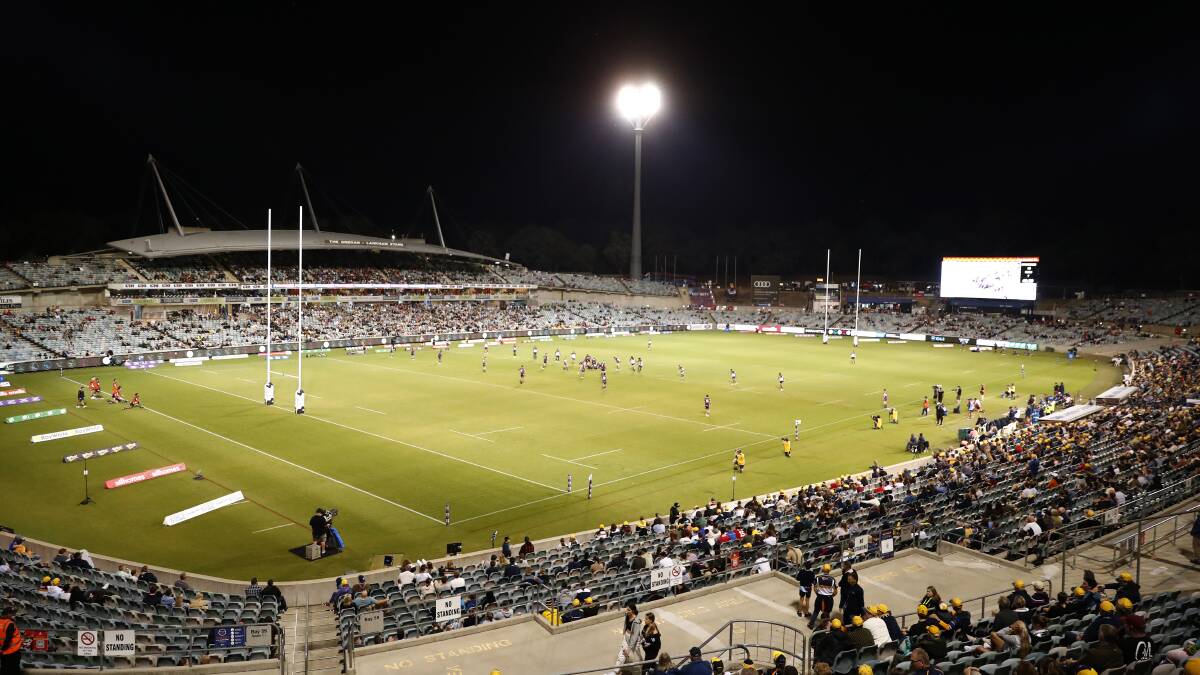 The ACT government was urged to consider building a 10,000-seat indoor arena as part of a stadium precinct. Pictured is the existing Canberra Stadium. Picture by Keegan Carroll 