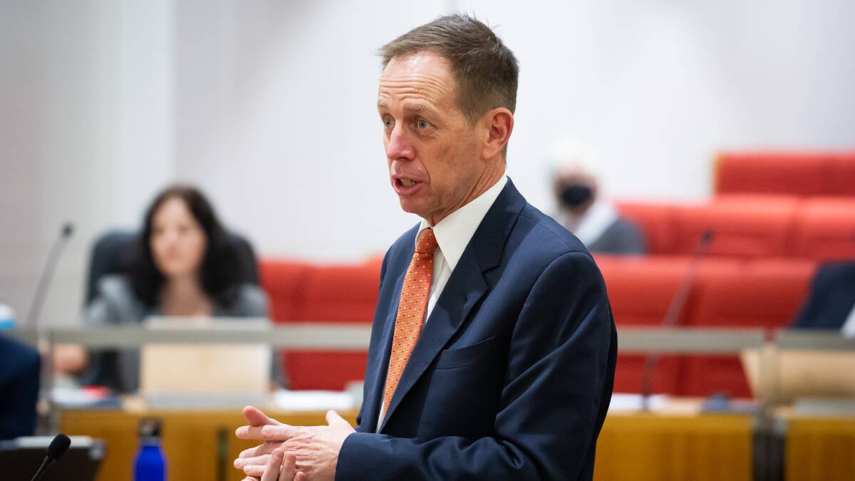 Attorney-General Shane Rattenbury introduced proposed changes to rental laws on Tuesday. Picture by Elesa Kurtz 