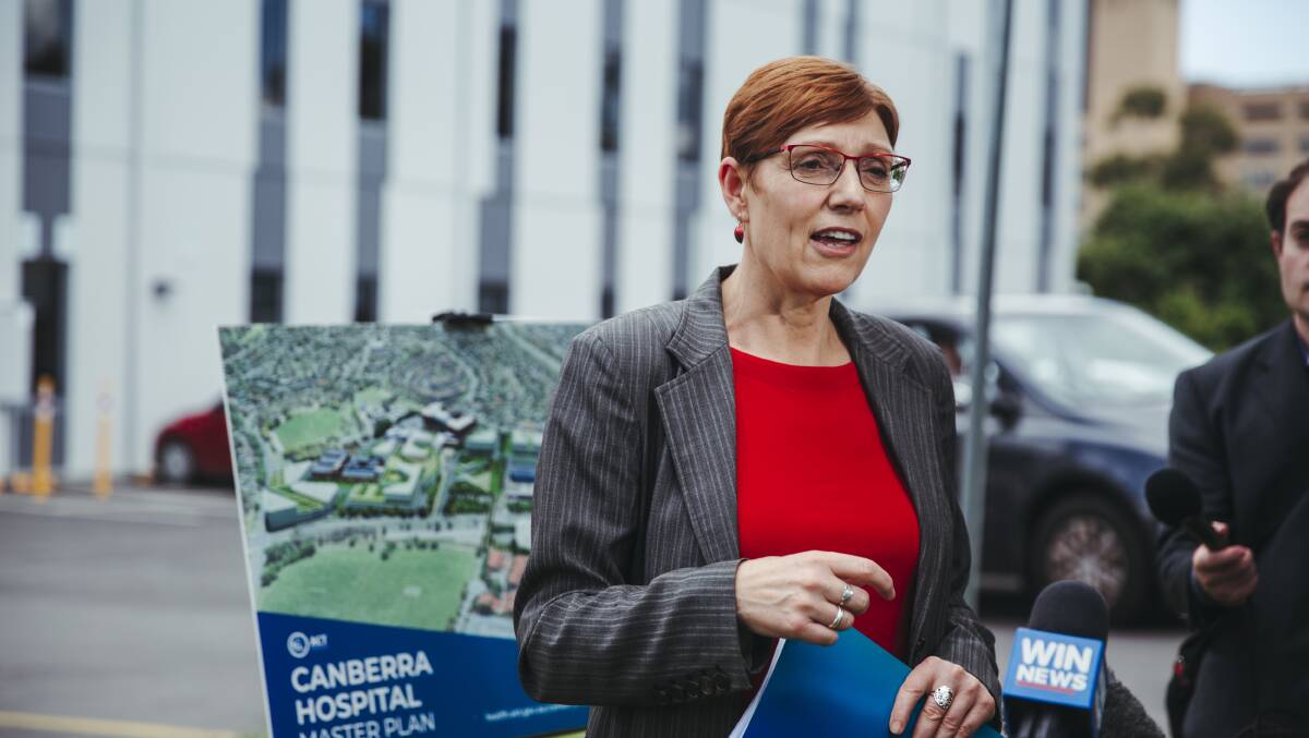 Health Minister Rachel Stephen-Smith unveiling the Canberra Hospital masterplan last year. Picture: Dion Georgopoulos
