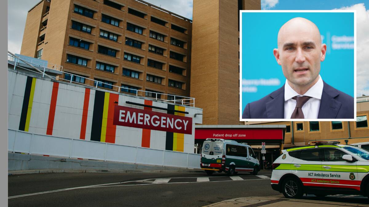 Canberra Health Services chief executive Dave Peffer, inset, has defended a $1.5 million contract to rebrand the organisation which manages Canberra Hospital. Pictures by Dion Georgopoulos, Sitthixay Ditthavong