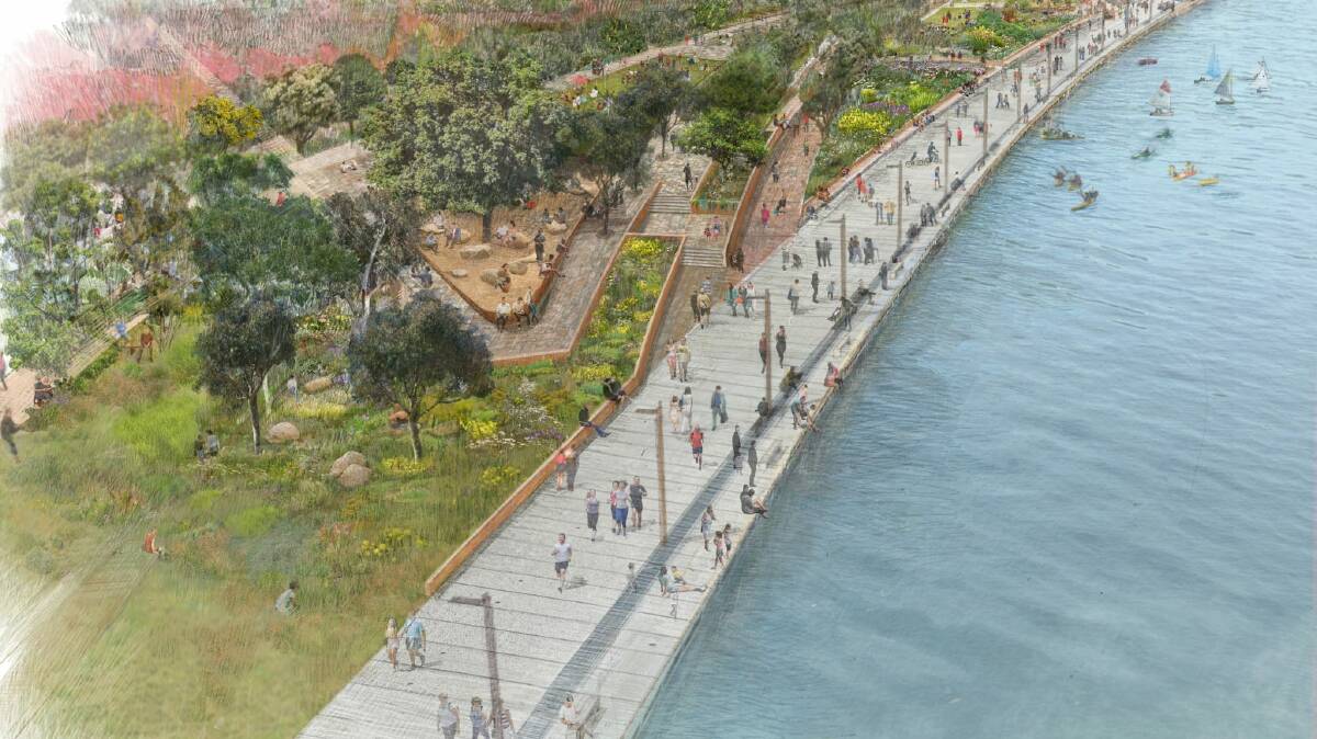 An artist's impression of the Acton waterfront park. Picture supplied 