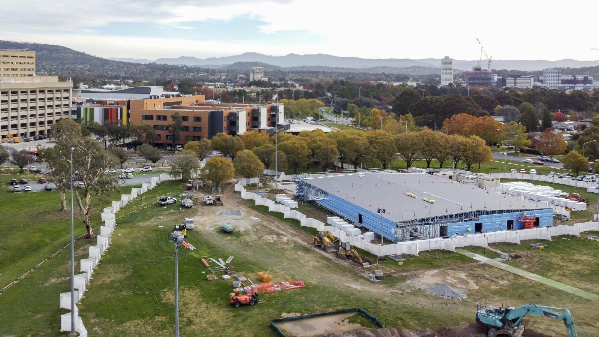 The Garran Surge Centre under construction in 2020. Picture supplied 