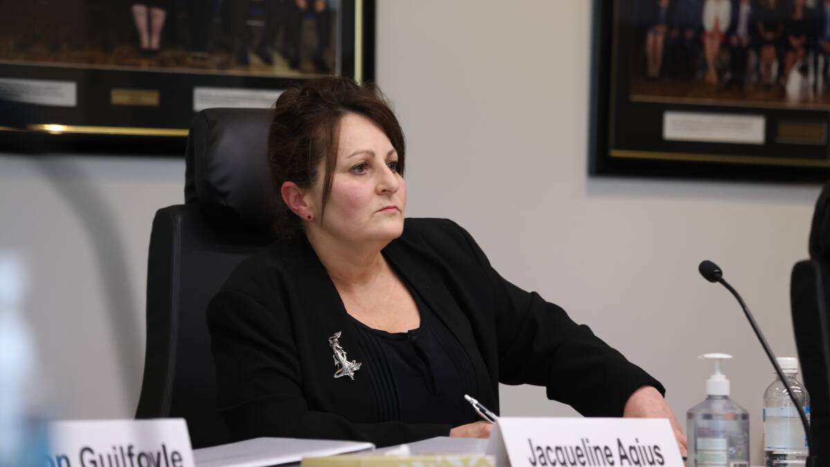 WorkSafe commissioner Jacqueline Agius giving evidence to the privileges inquiry at the Legislative Assembly. Picture by James Croucher 