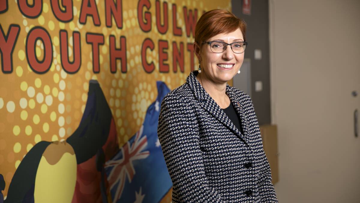 Aboriginal and Torres Strait Islander Affairs Minister Rachel Stephen-Smith at the current Gugan Gulwan building which is set to be demolished. Picture: Keegan Carroll 